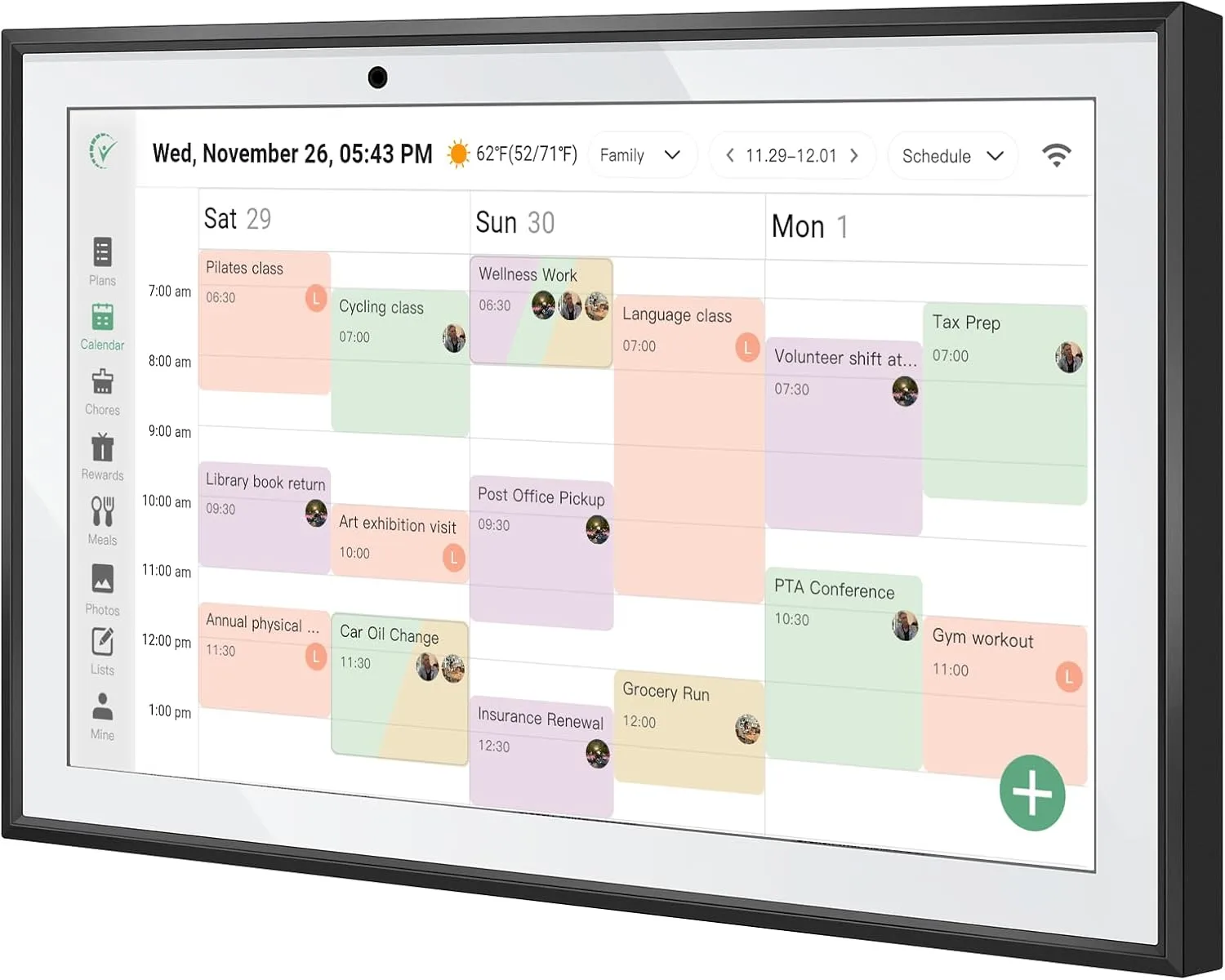 WiFi Digital Calendar Smart Family PlannerChore Charts Achievement Rewards AI