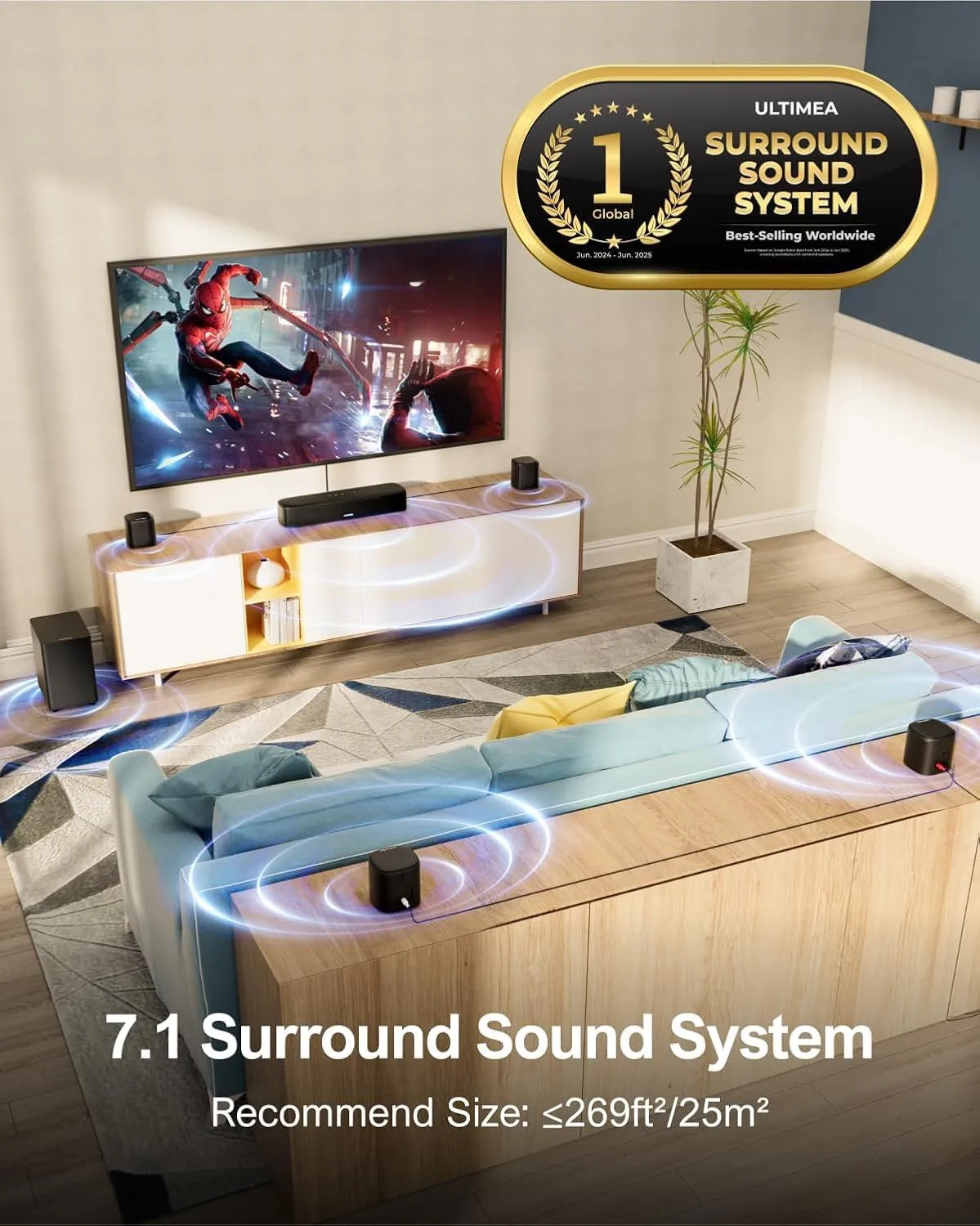 1772561590 290 ULTIMEA 71ch Sound Bar with Subwoofer Virtual Surround Sound System