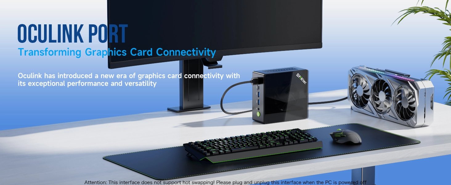 gmktec mini pc with oculink gpu graphics card gaming desktop computer