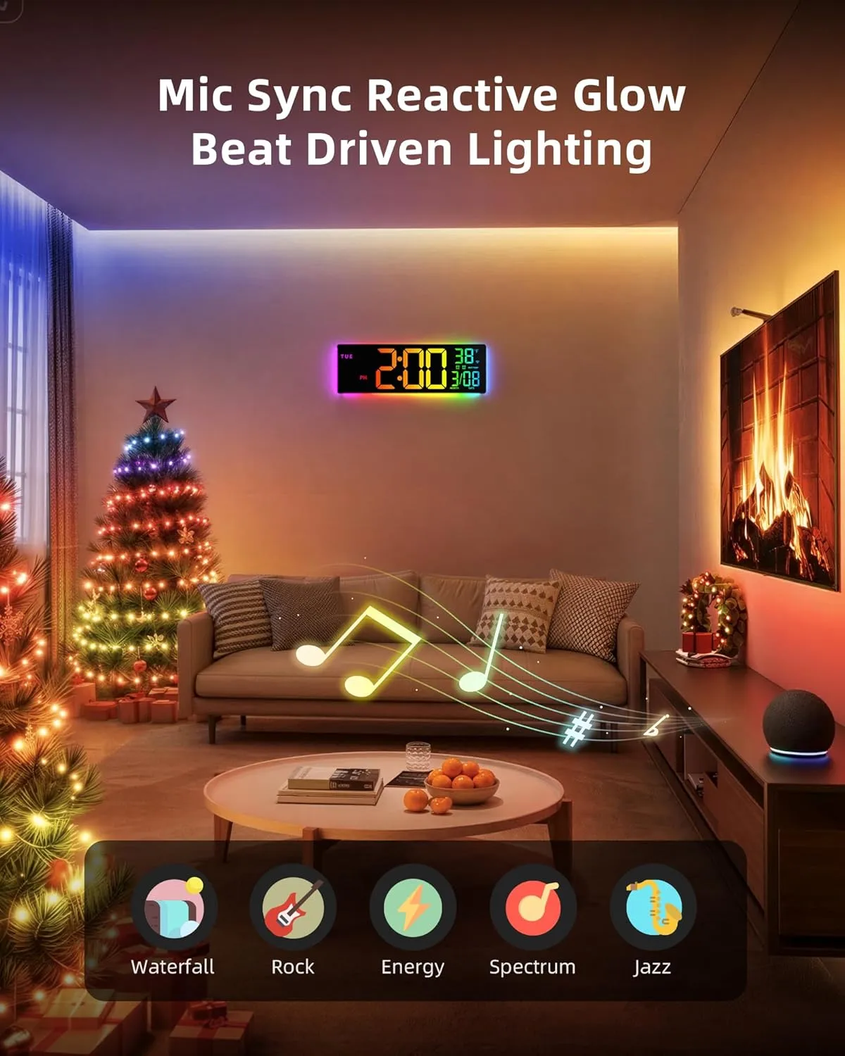 1772727801 193 Smart Digital Wall Clock with App Control 165 Large RGBIC