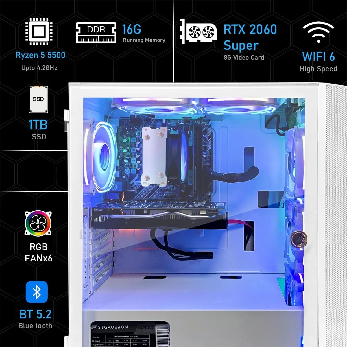 1772773269 169 STGAubron Gaming PC Computer Desktop AMD Ryzen 5 5500 up