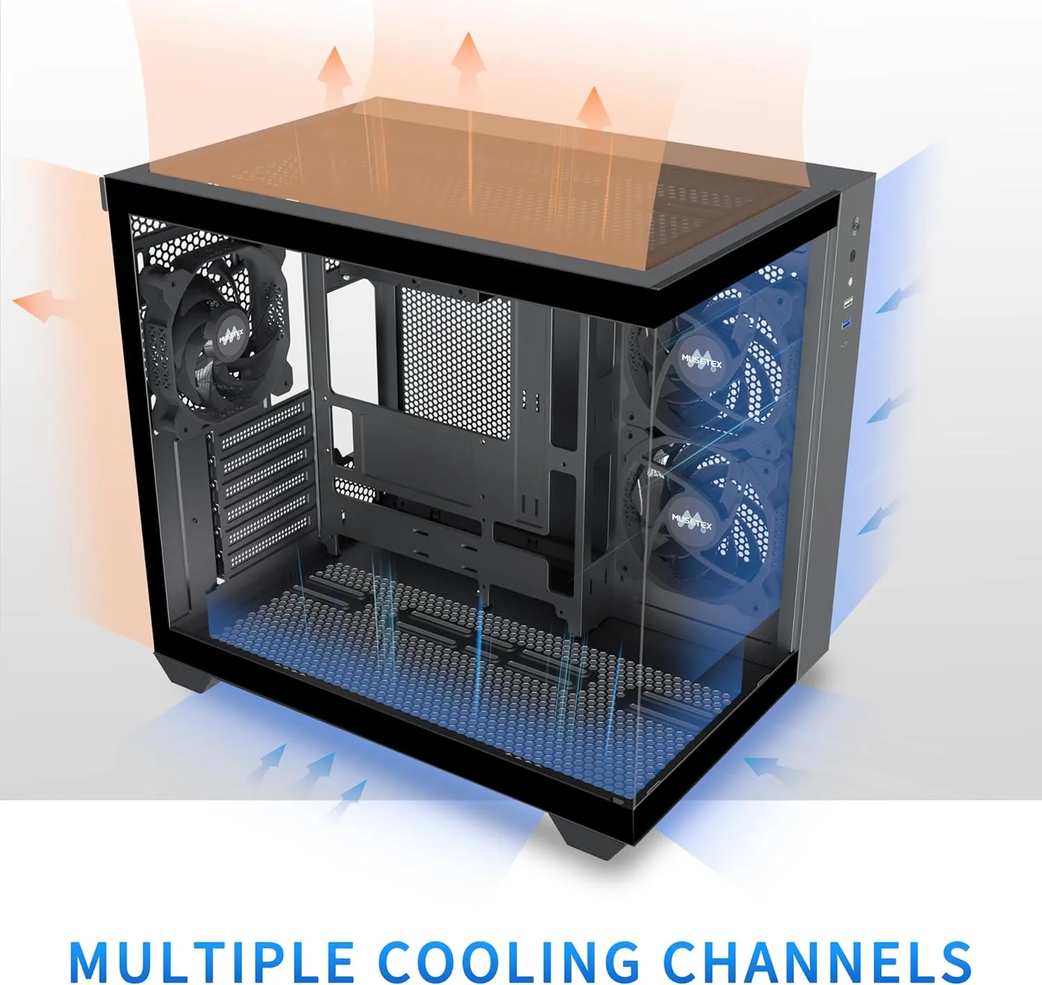 1772808457 55 MUSETEX ATX PC Case 3 x 120mm Fans Pre Installed 360MM