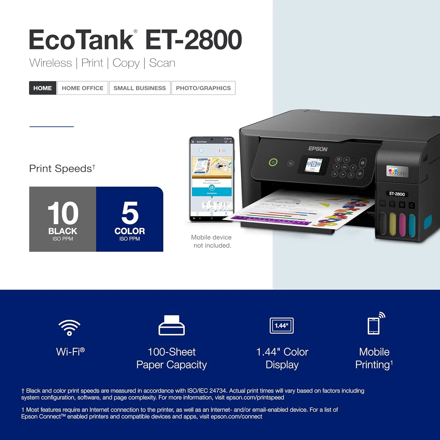 1772853358 532 Epson EcoTank ET 2800 Wireless Color All in One Cartridge Free Supertank with Scan