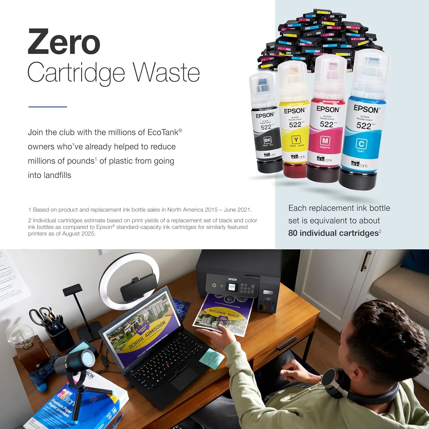 1772853358 704 Epson EcoTank ET 2800 Wireless Color All in One Cartridge Free Supertank with Scan