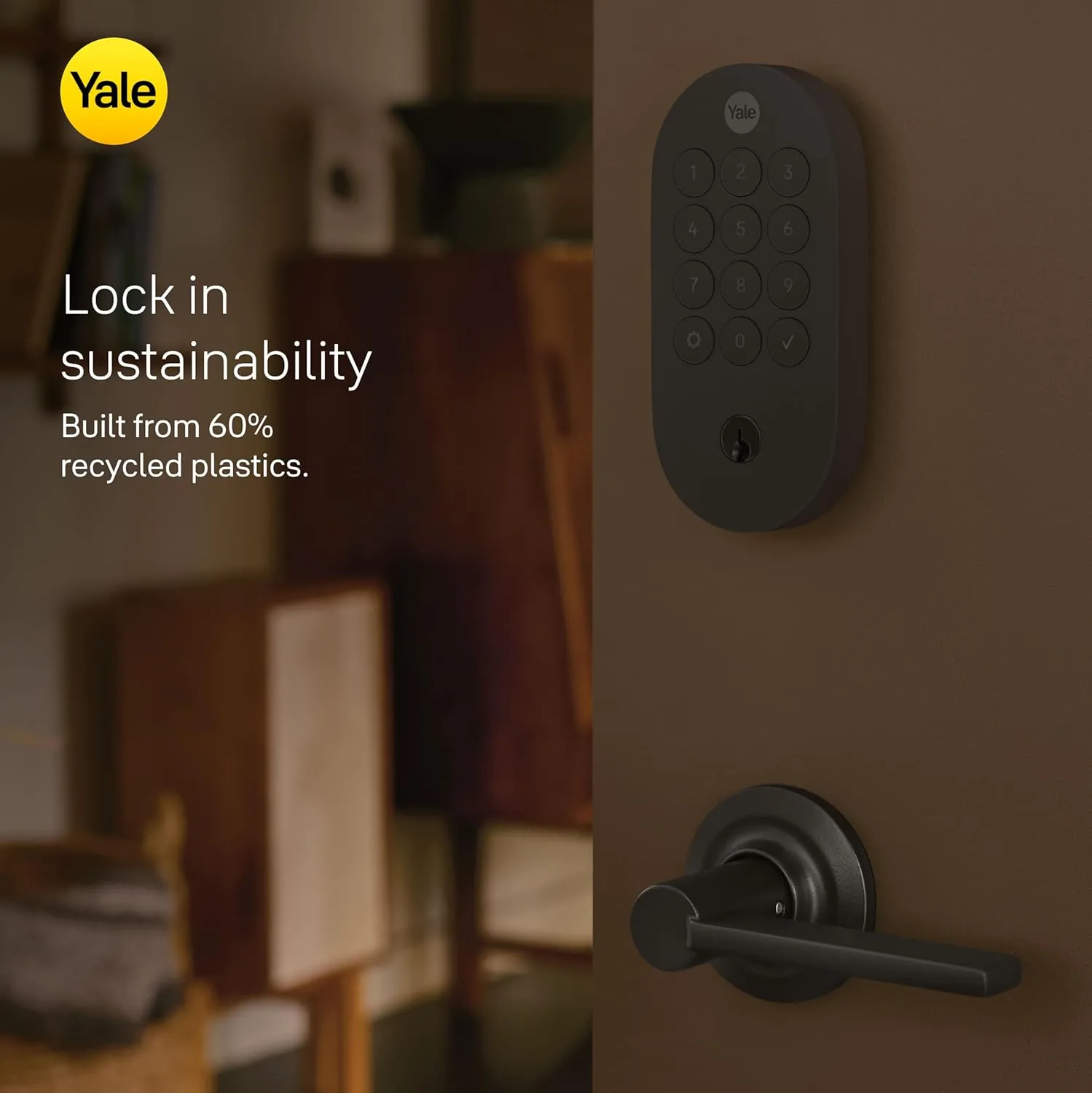 1772907045 324 Yale Matte Black Keyed Deadbolt Smart Lock with Google Matter