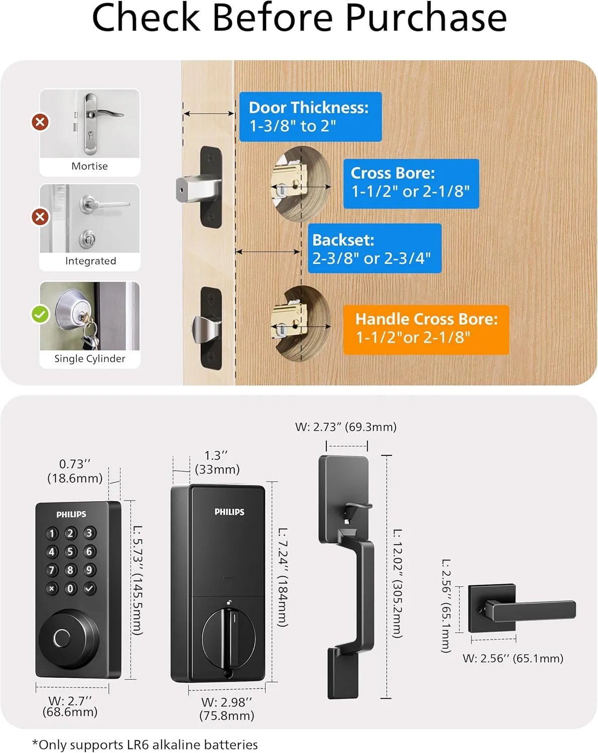 1772959958 334 Philips Wi Fi Smart Door Lock Deadbolt with Handle Set Keyless