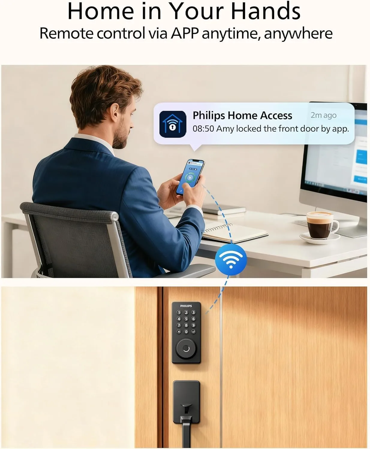1772959958 869 Philips Wi Fi Smart Door Lock Deadbolt with Handle Set Keyless