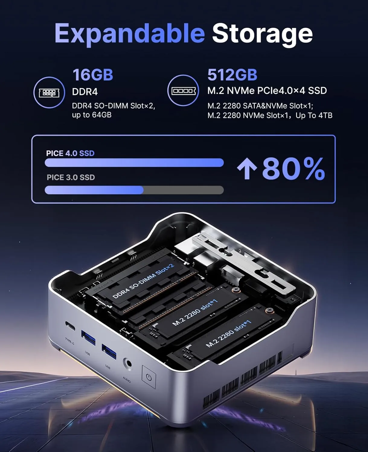 1773200018 26 KAMRUI Hyper H2 Mini PC with Intel Core 14450HX 10C16T