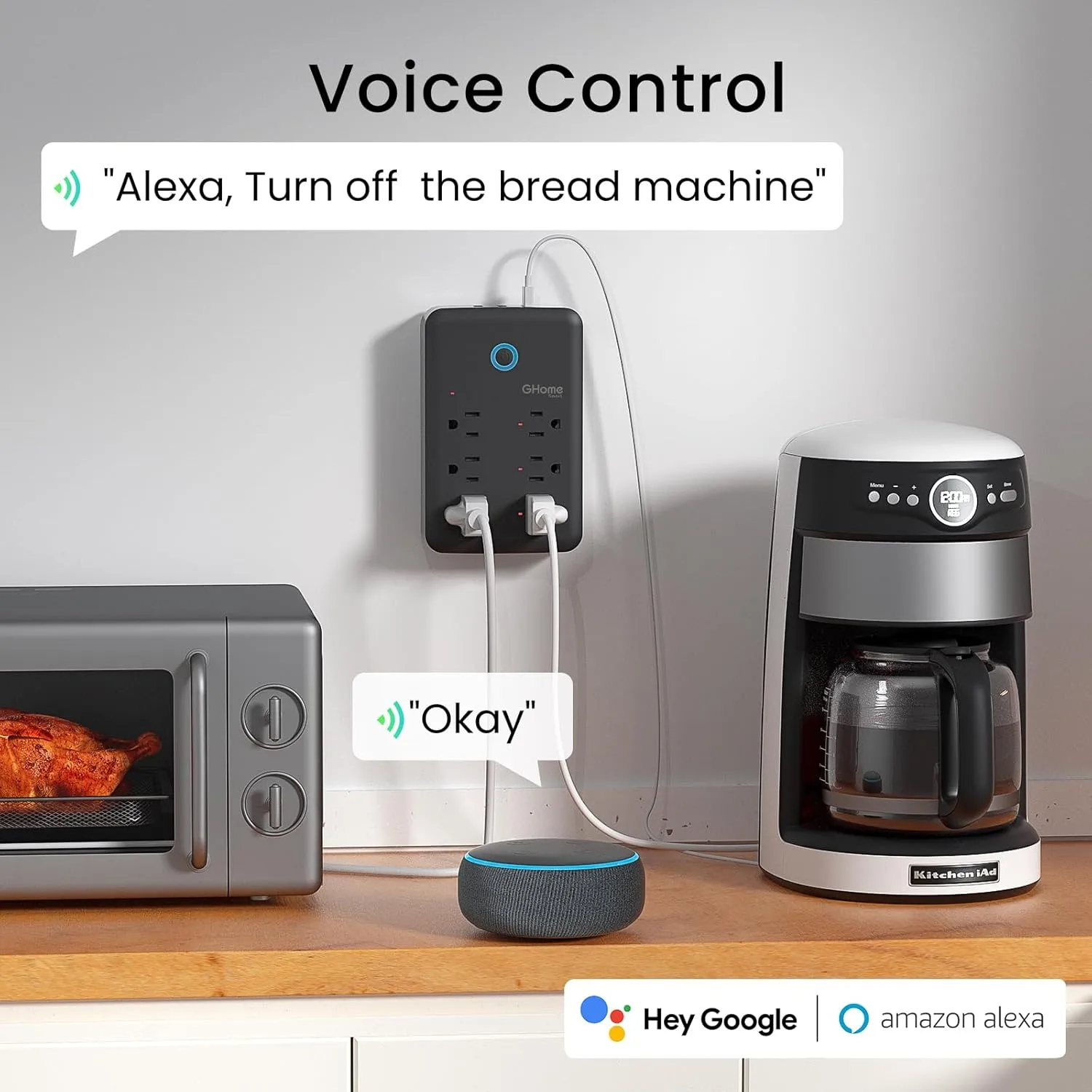 1773260812 433 GHome Smart Power Strip 1800W15A High Power Devices Support Surge