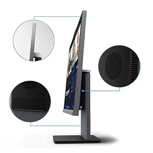 Images of the speakers and thin design of the all-in-one