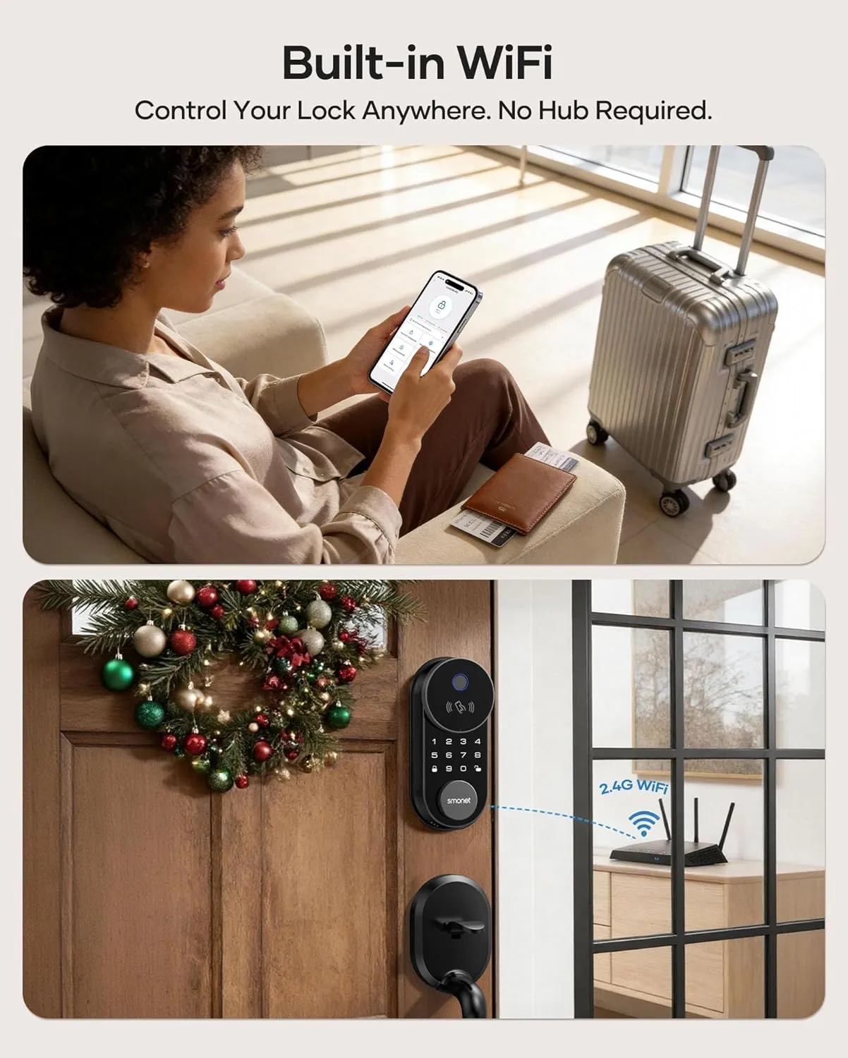 1773649817 416 Smart Lock AH1 SMONET Fingerprint Keyless Entry Door Lock with