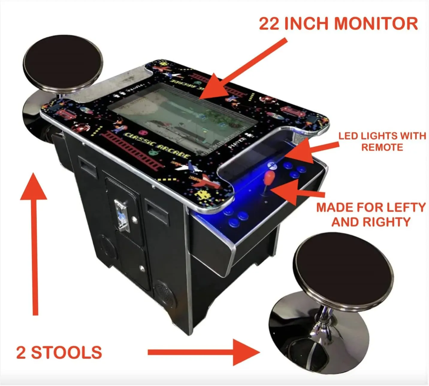 1773759107 250 Full Size Commercial Grade Cocktail Arcade Machine 2 Player Retro