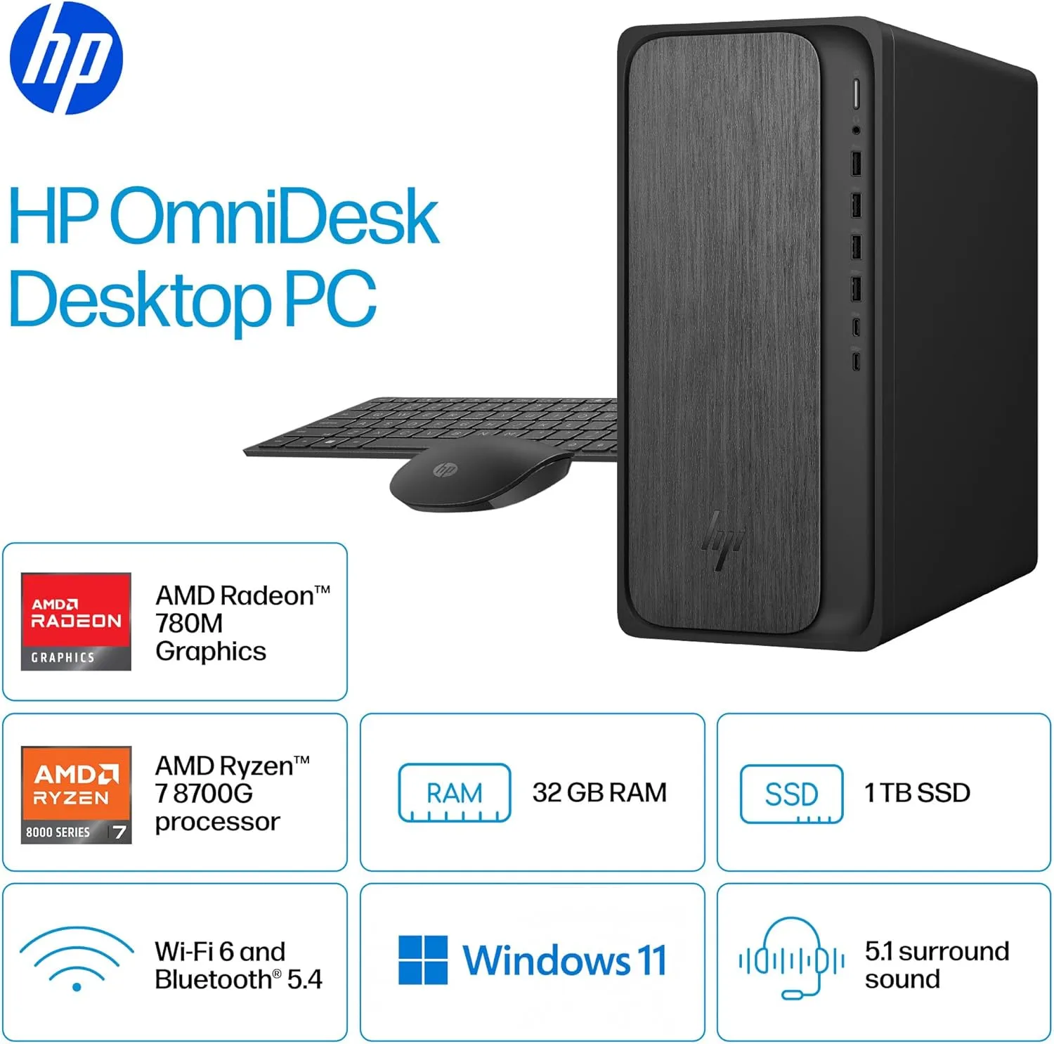 1773868837 102 HP OmniDesk Desktop Computer PC AMD Ryzen 7 8700G 32GB