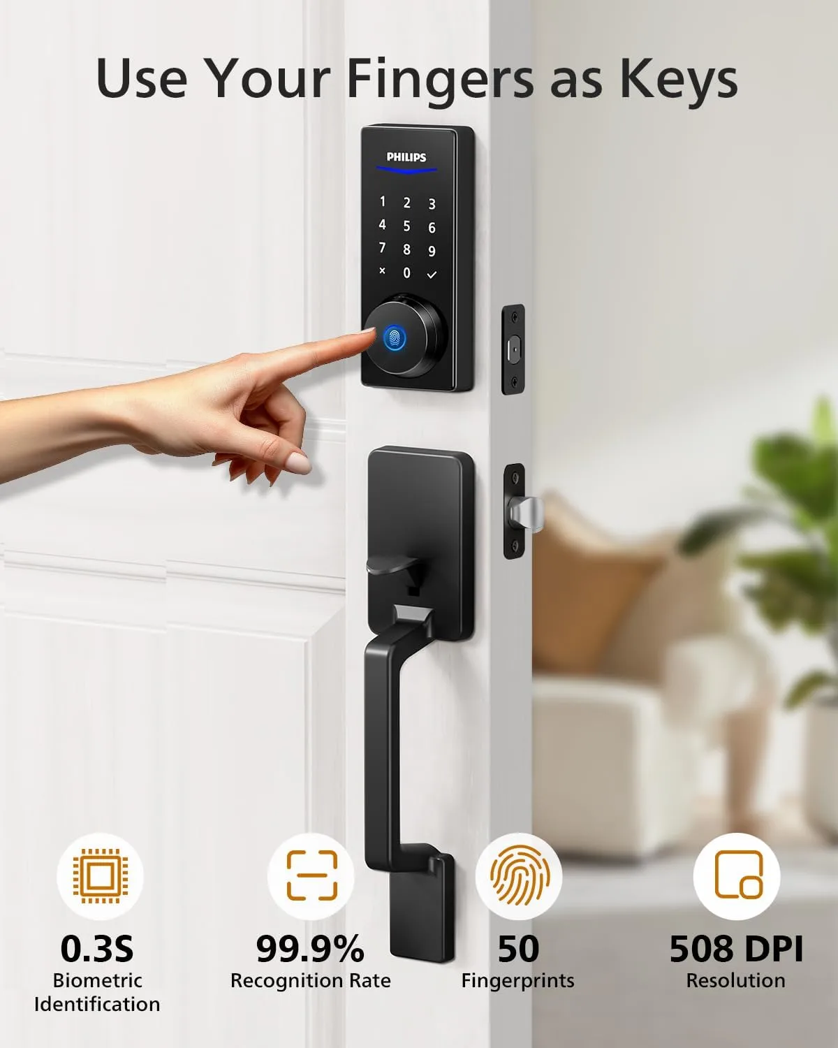 1773952703 650 Philips Wi Fi Smart Lock with Handle Keyless Entry Keypad Door