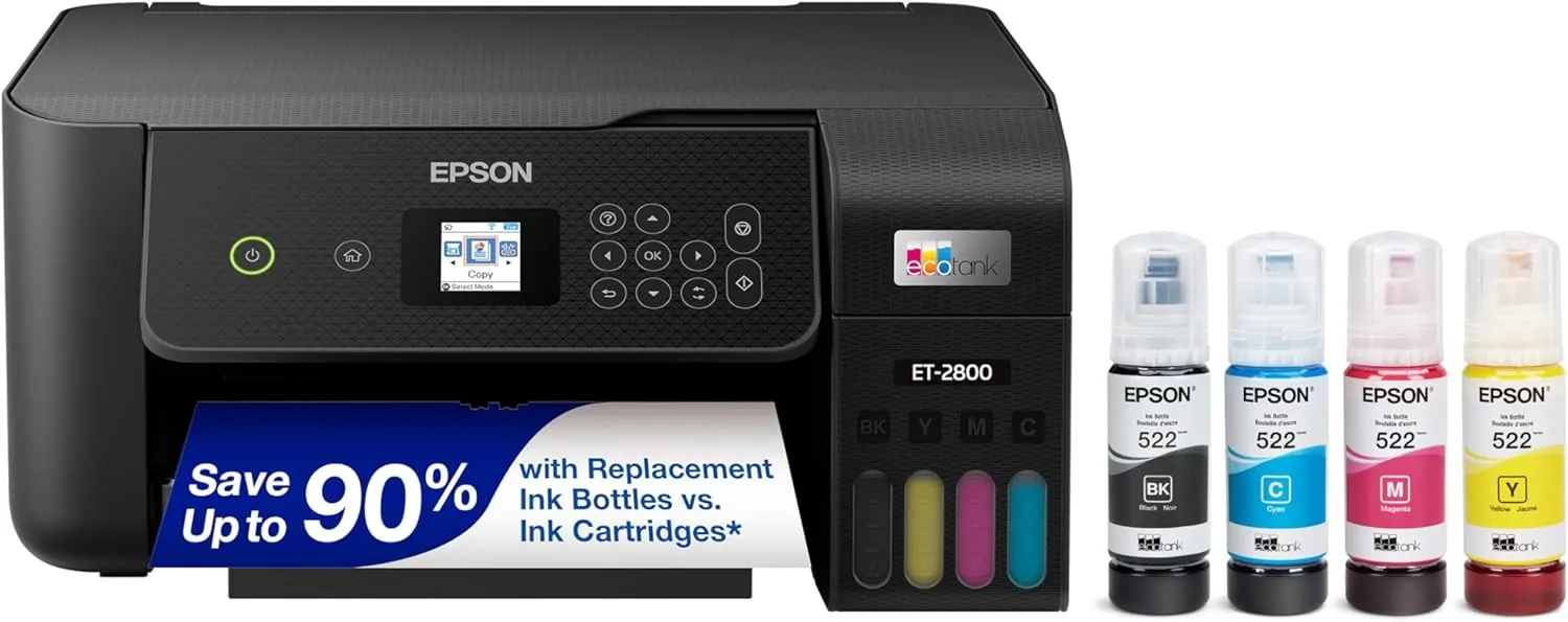 Epson EcoTank ET 2800 Wireless Color All in One Cartridge Free Supertank with Scan