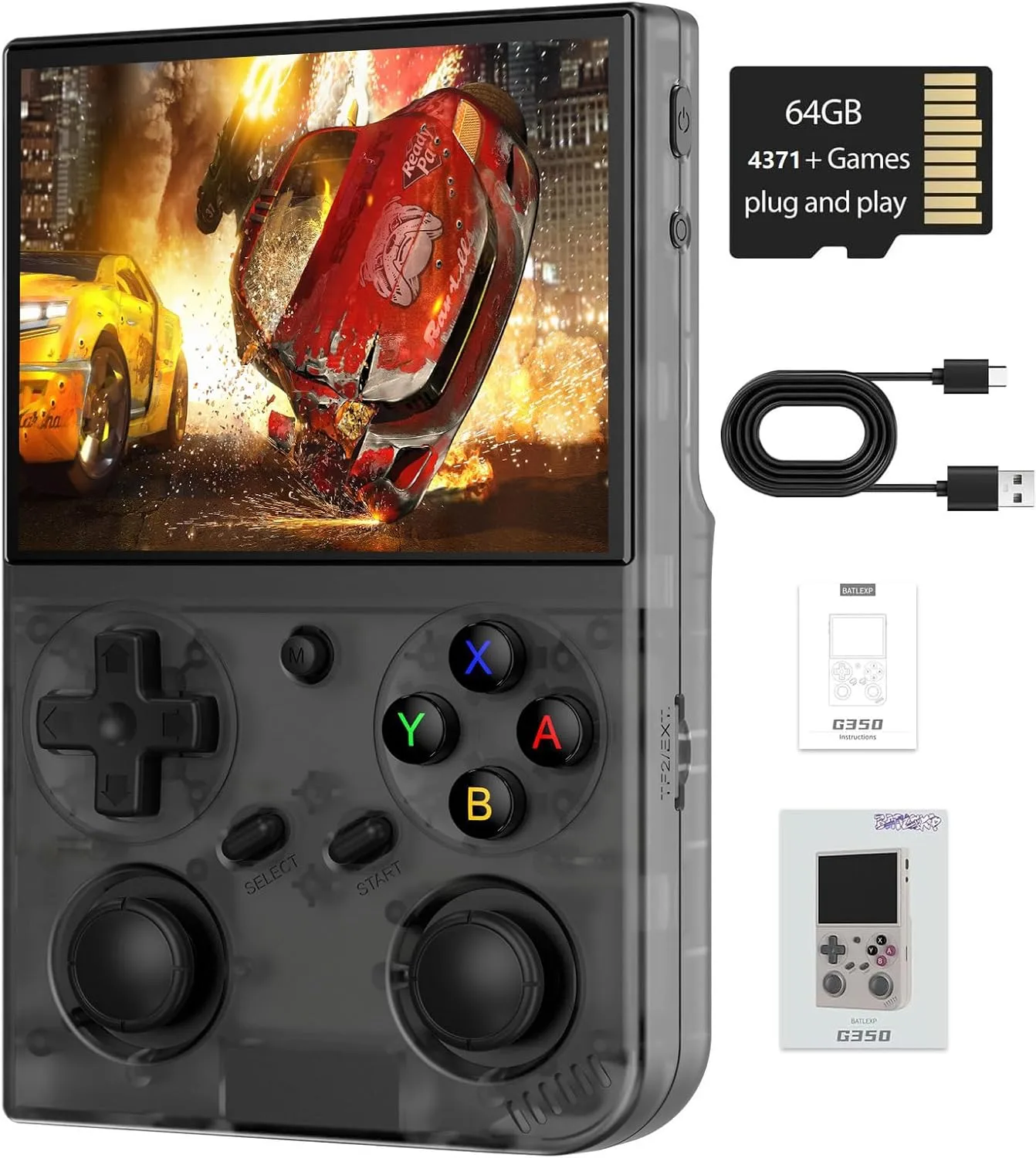 G350 Retro Handheld Game Console 35 Inch IPS Screen