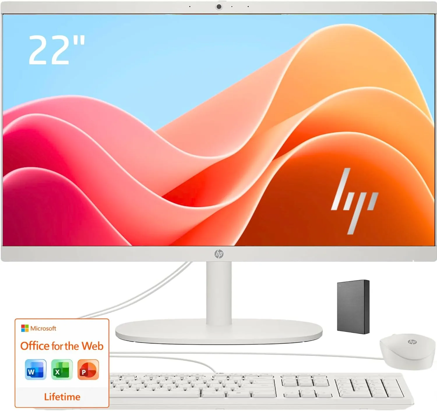 HP 22 FHD All in One Desktop Computer %E2%80%A2 8GB DDR5 RAM