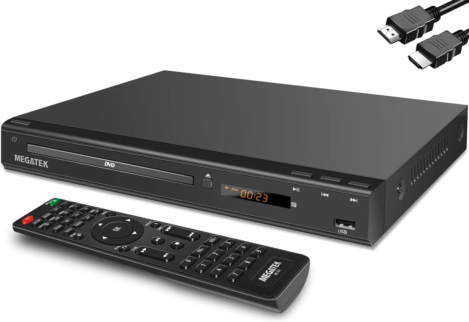 MEGATEK Region Free HDMI DVD Player for TV Compact CDDVD Player