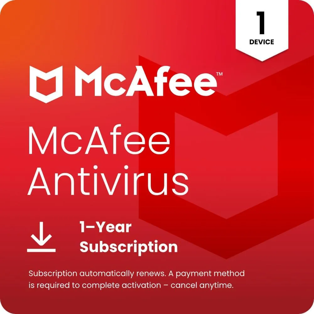 McAfee Antivirus 1 Device Real Time PC Protection from New and