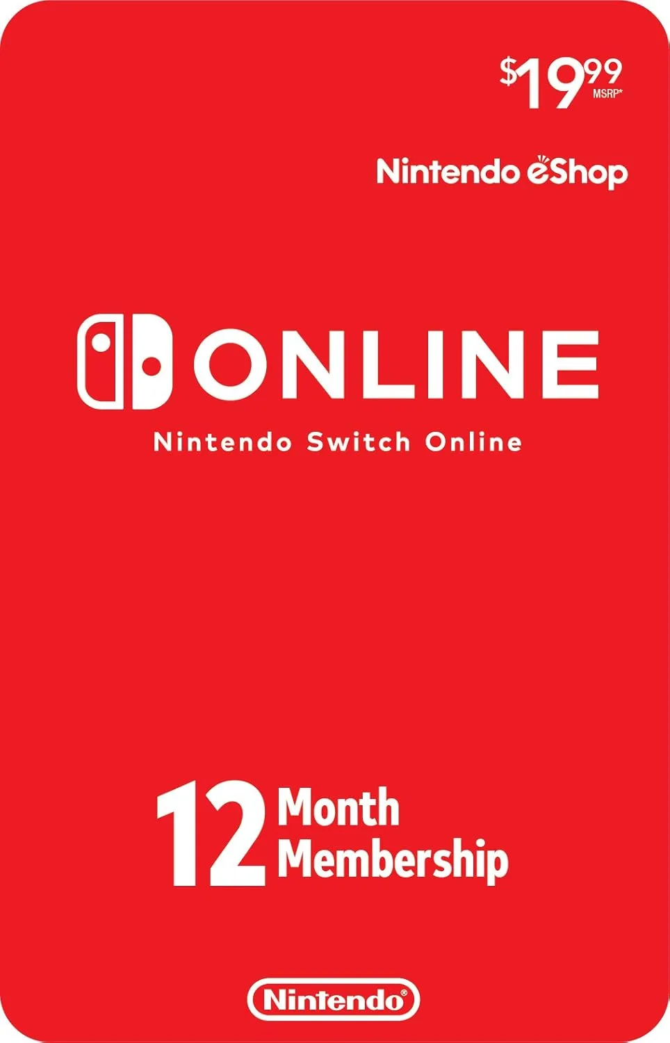 Nintendo Switch Online 12 Month Individual Membership Digital Code
