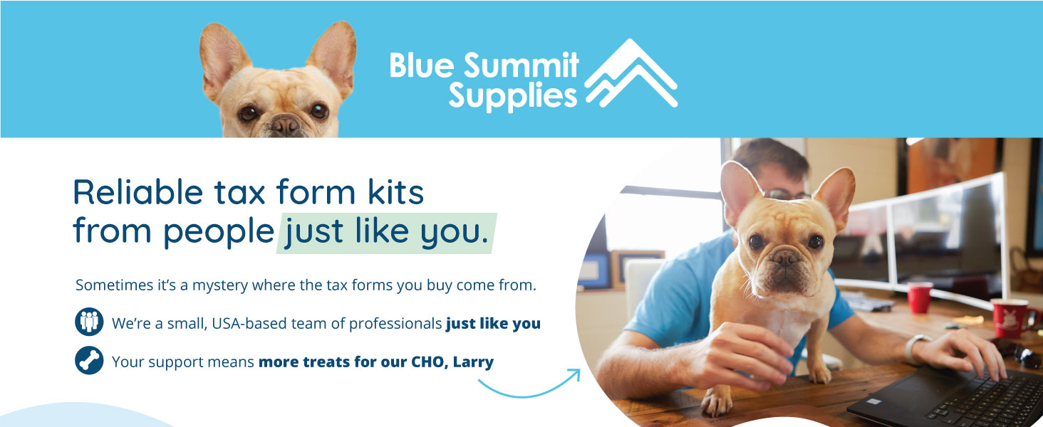 Tax Form Kits intro with French Bulldog image