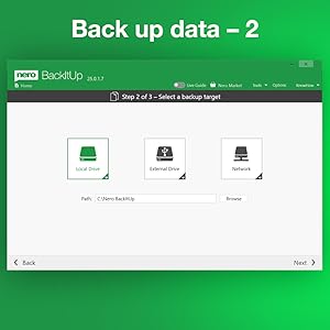 Select the backup destination 
