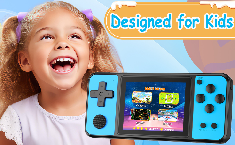 Tebiyou Hand held Video Game Console for Kids - Designed for Kids