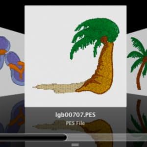 embroidery design previews in cover flow with embrilliance thumbnailer
