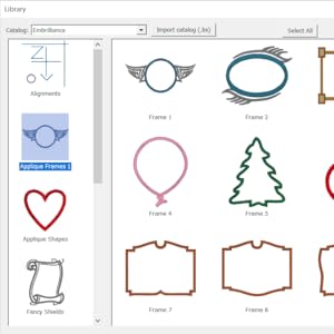 Library shapes stock designs embroidery frames elements files embrilliance
