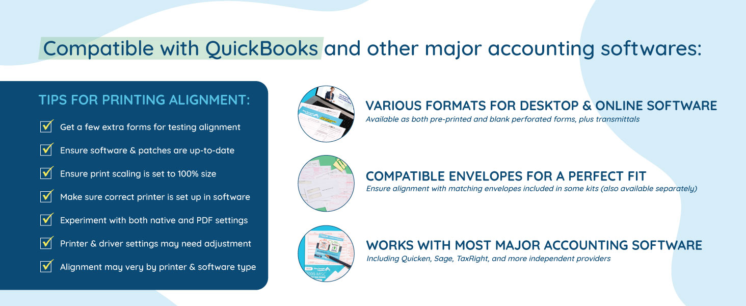 Compatible with QuickBoooks and other major accounting softwares
