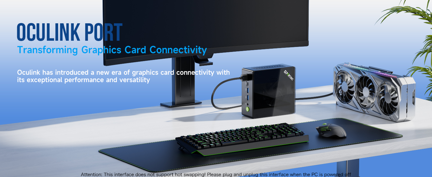 gmktec mini pc with oculink gpu graphics card gaming desktop computer