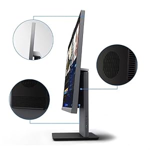 Images of the speakers and thin design of the all-in-one