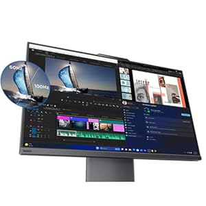 The ThinkCentre Neo 50a has a vivid display at 100 Hz. This all-in-one has a sleek-slim design.