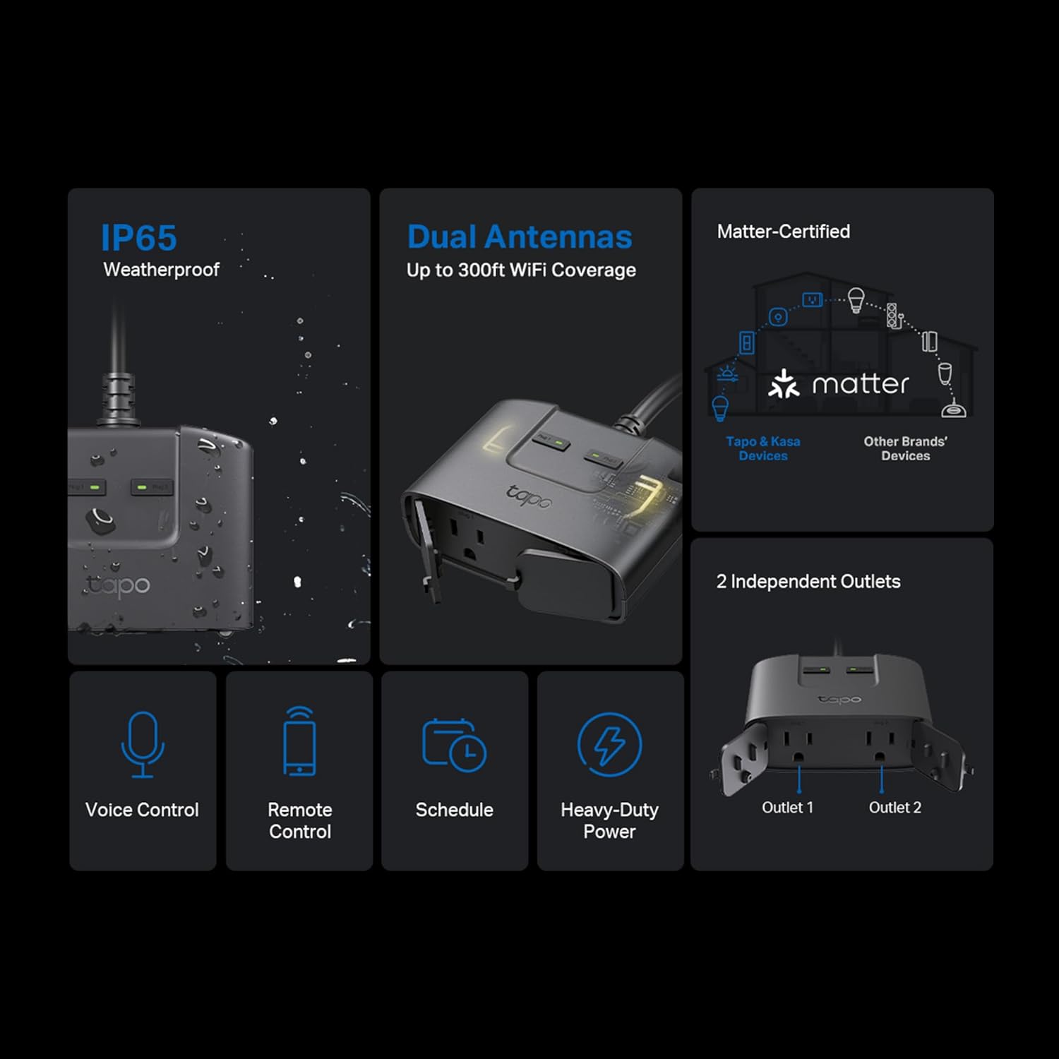 1773701696 190 TP Link Tapo Matter Outdoor Smart Plug 2 Individual Outlets IP65.jpg